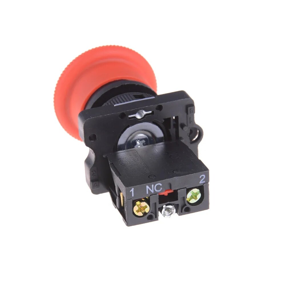 Industrial High-Voltage Emergency Stop Mushroom Switch Red N/C Machine AC 600V