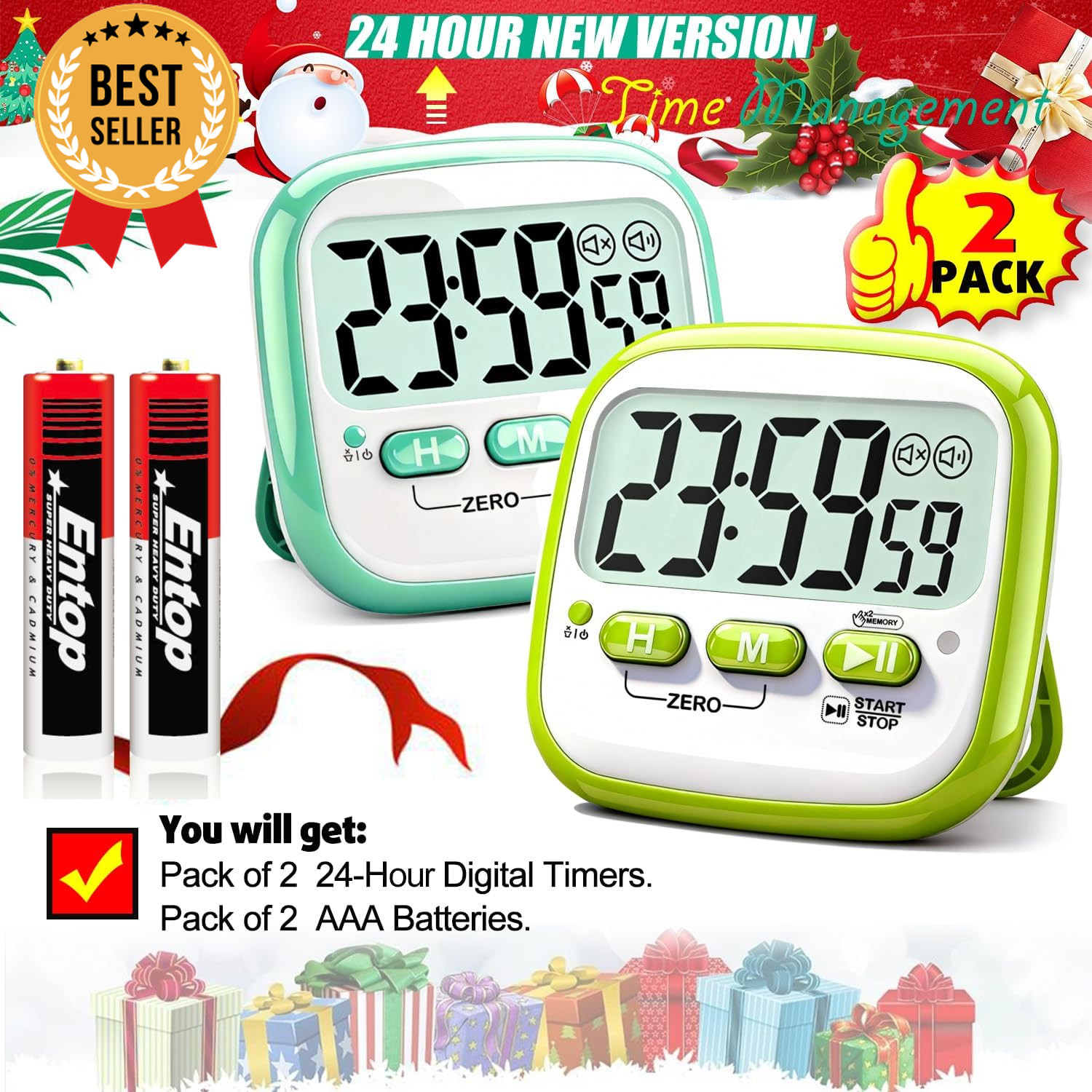 2 Pack Classroom Timer Magnetic Digital Countdown Timer Kids Teacher Study
