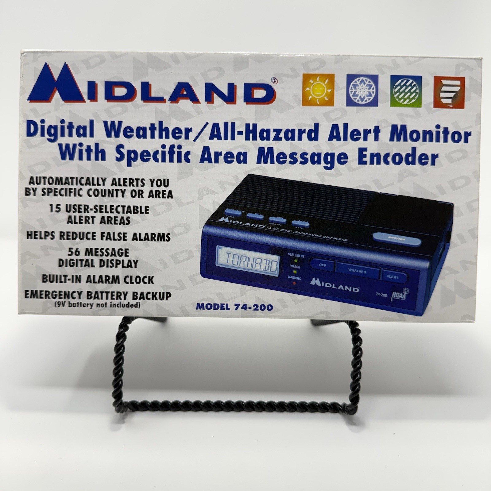 Midland 74-200 NOAA Digital All Weather RadioClock Hazard Alert Monitor Receiver