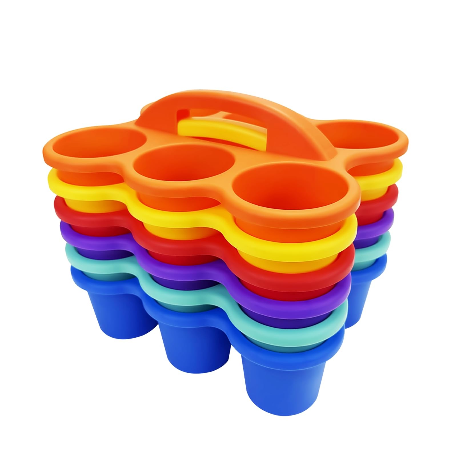 6 Pack Classroom Caddy Storage Basket, 6 Compartment 6 Cup Caddy - BPA-Free P...