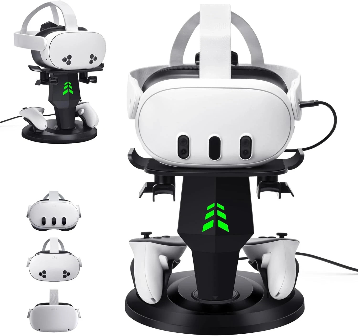Lampelc VR Headset Charging Dock for Meta Quest 3S/3/2, VR Charging Station Stan