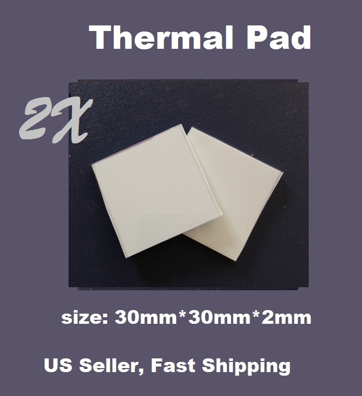 2x Thermal Conductive Compound Pad Heatsink Chip CPU GPU 30mmx30mmx2mm/pcs