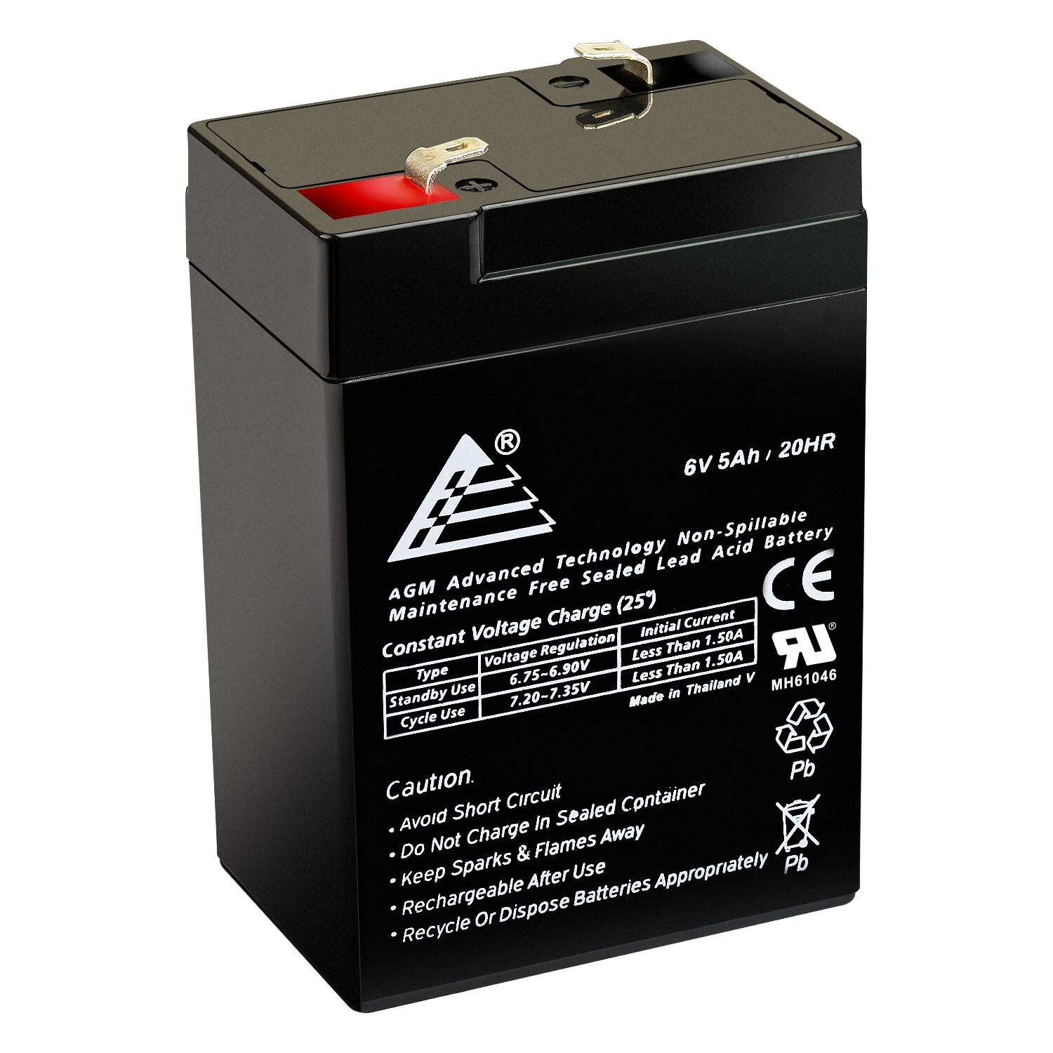 ExpertBattery 6V 5Ah 6 Volt 5 Amp/Hr Rechargeable Sealed Lead Acid Battery