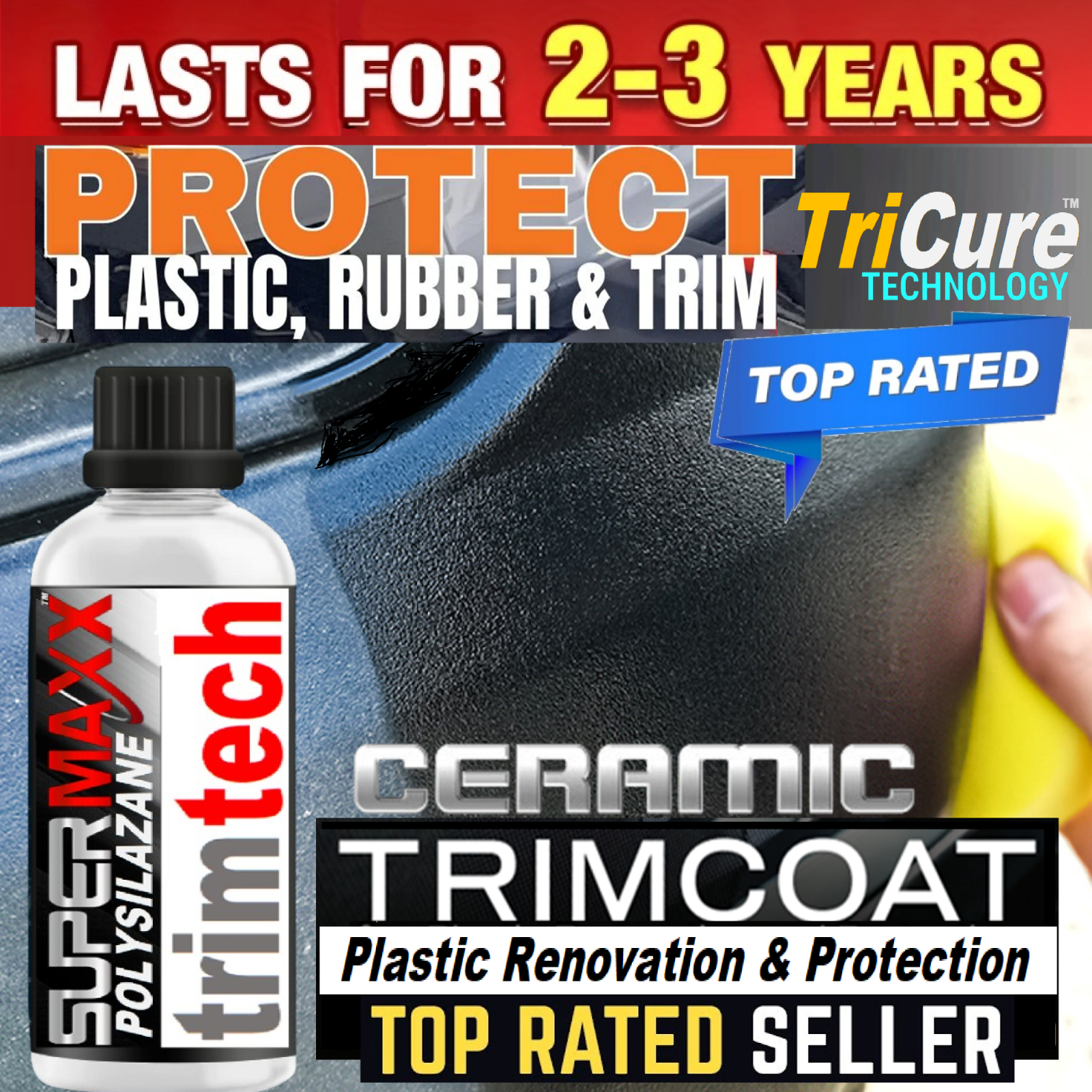 PROFESSIONAL CERAMIC COATING AUTO PLASTIC TRIM & RUBBER RESTORATION & PROTECTION