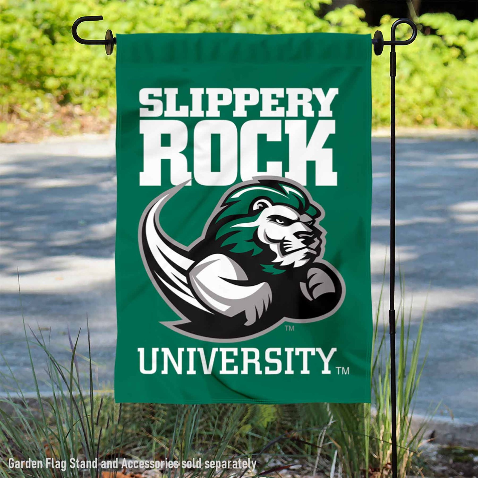Slippery Rock Wordmark Logo Garden Flag and Yard Banner