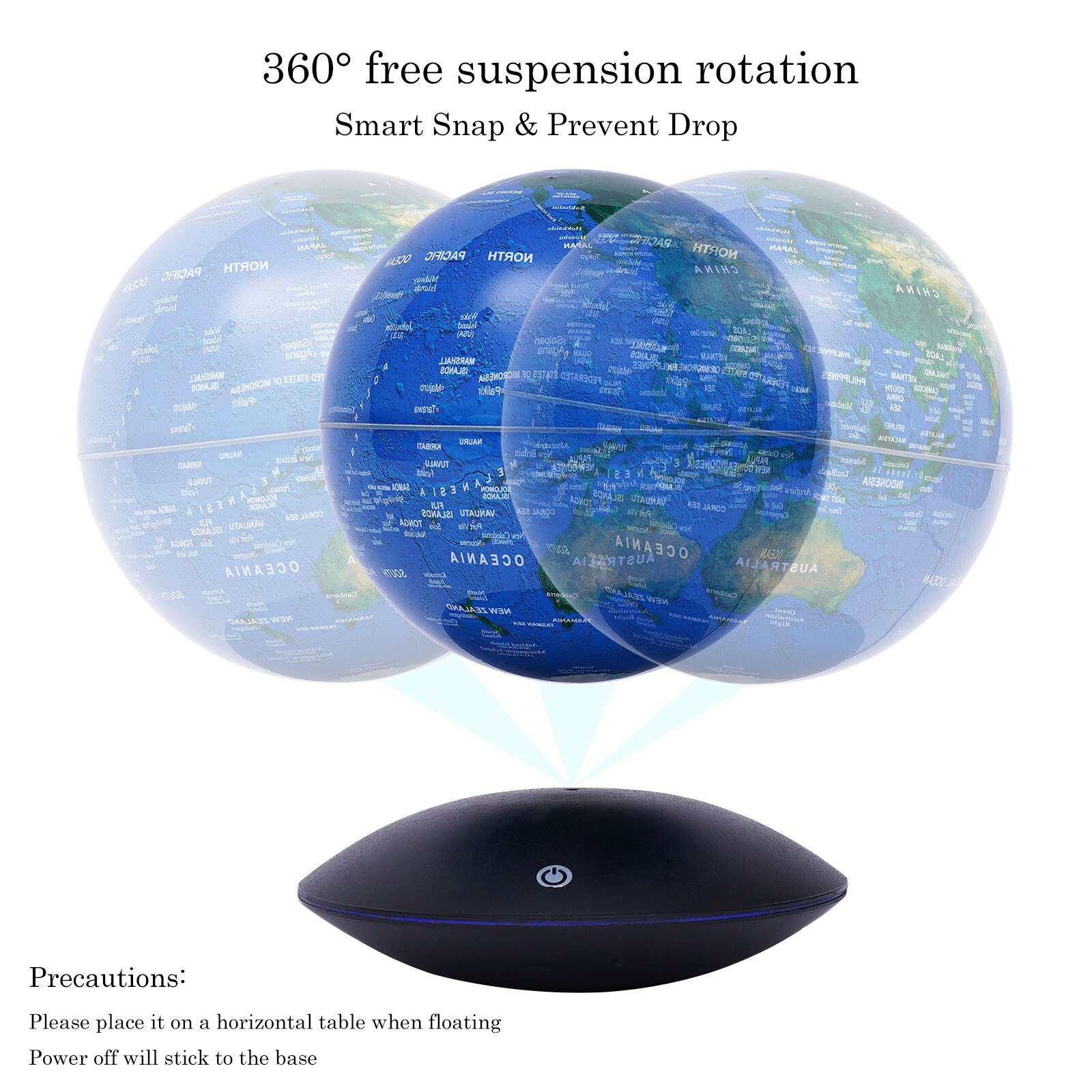 LED Globe Magnetic Levitation Floating Globe Light World Map Rotating Night Lamp