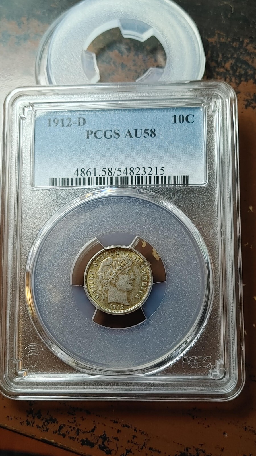 1912 D Barber Silver Dime 10C PCGS AU58 Original Beauty                     5082
