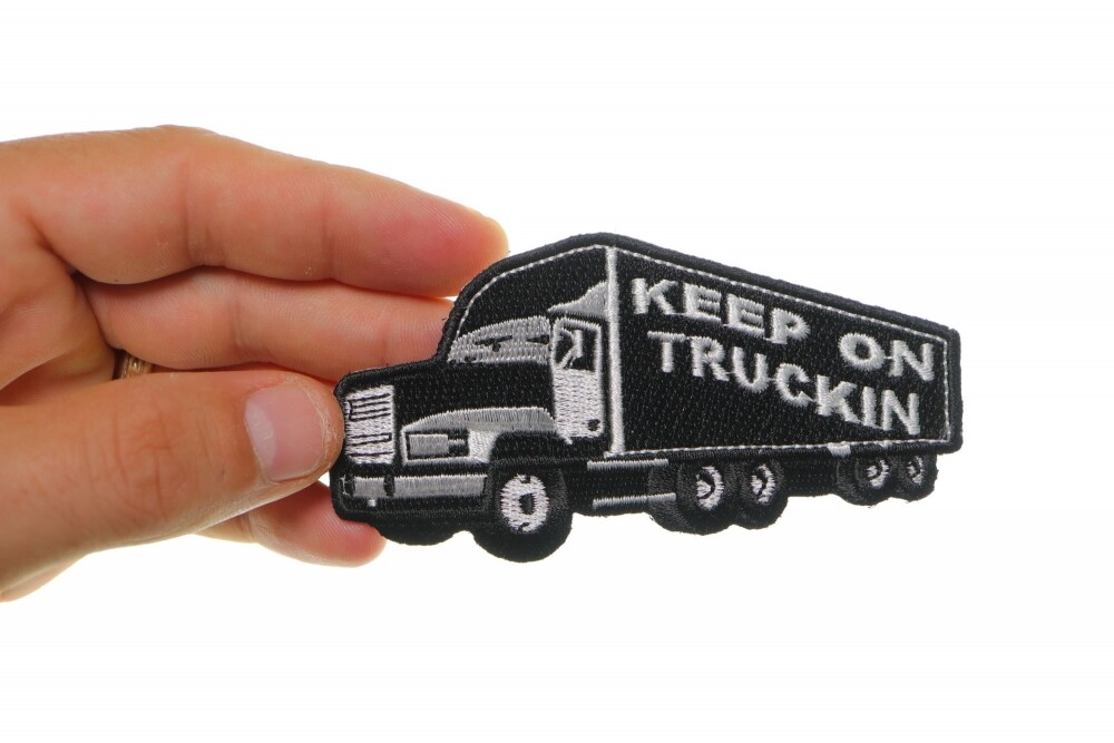 Embroidered Patch (Iron-On), Keep On Trucking (Tractor Trailer Trucker), 4" x 2"