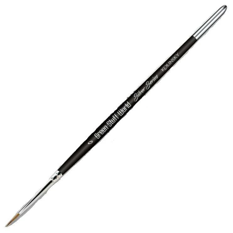 Green Stuff World for Models and Miniatures Silver Series Kolinsky Brush - Size