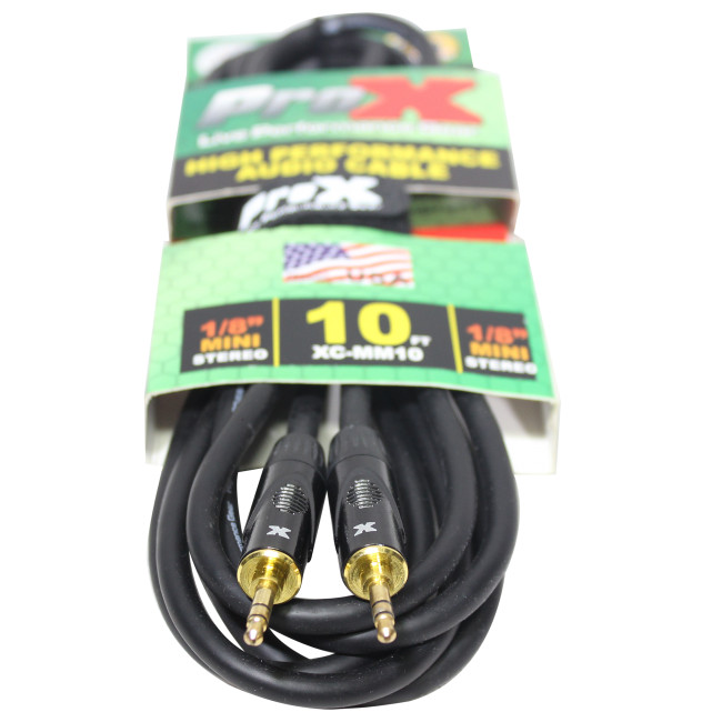 Pro X 10 Ft. Balanced TRS 1/8" to TRS 1/8" High Performance Audio Cable