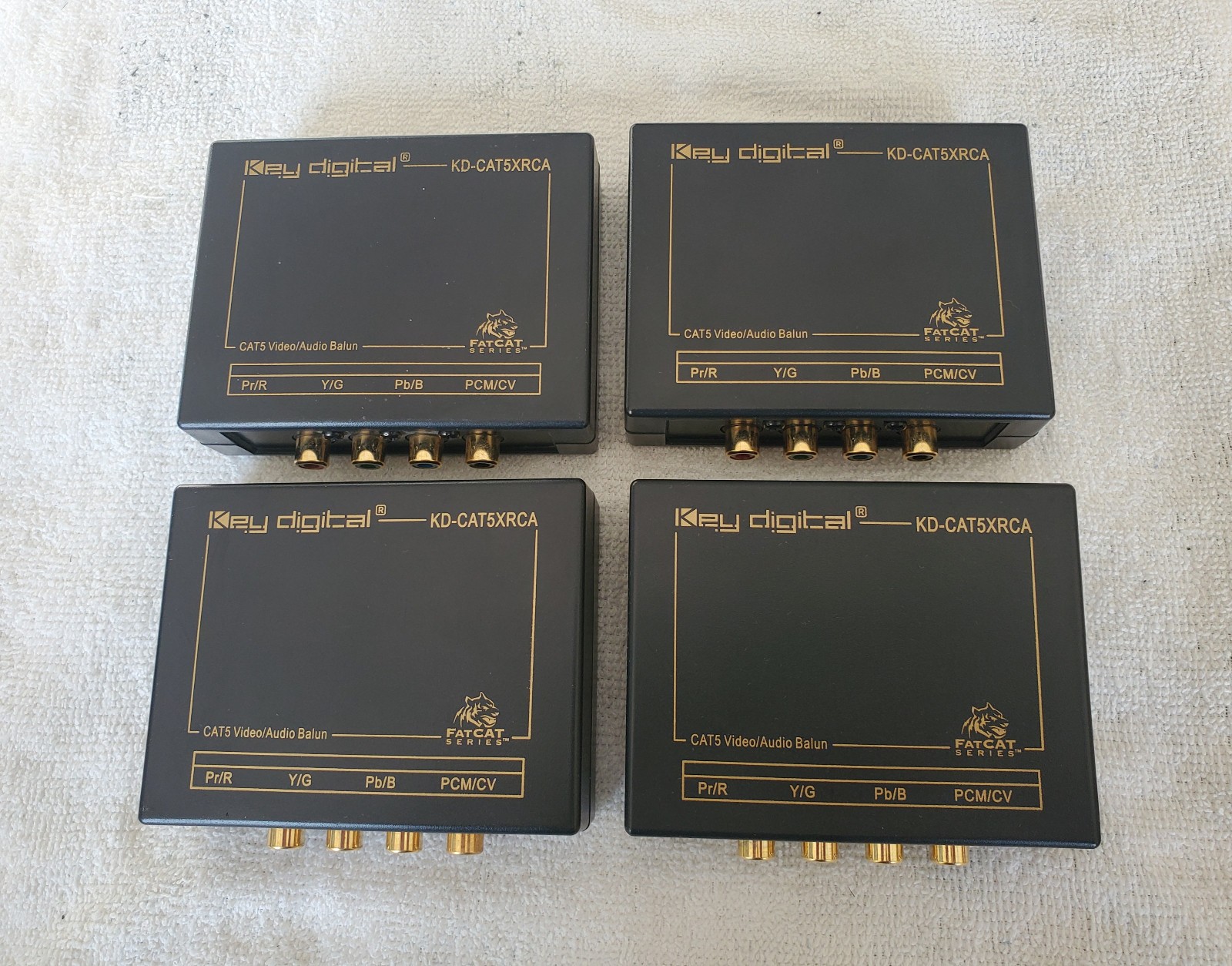Key Digital KD-CAT5XRCA, CAT5 Video/Audio Balun - LOT OF 4 - Pre Owned