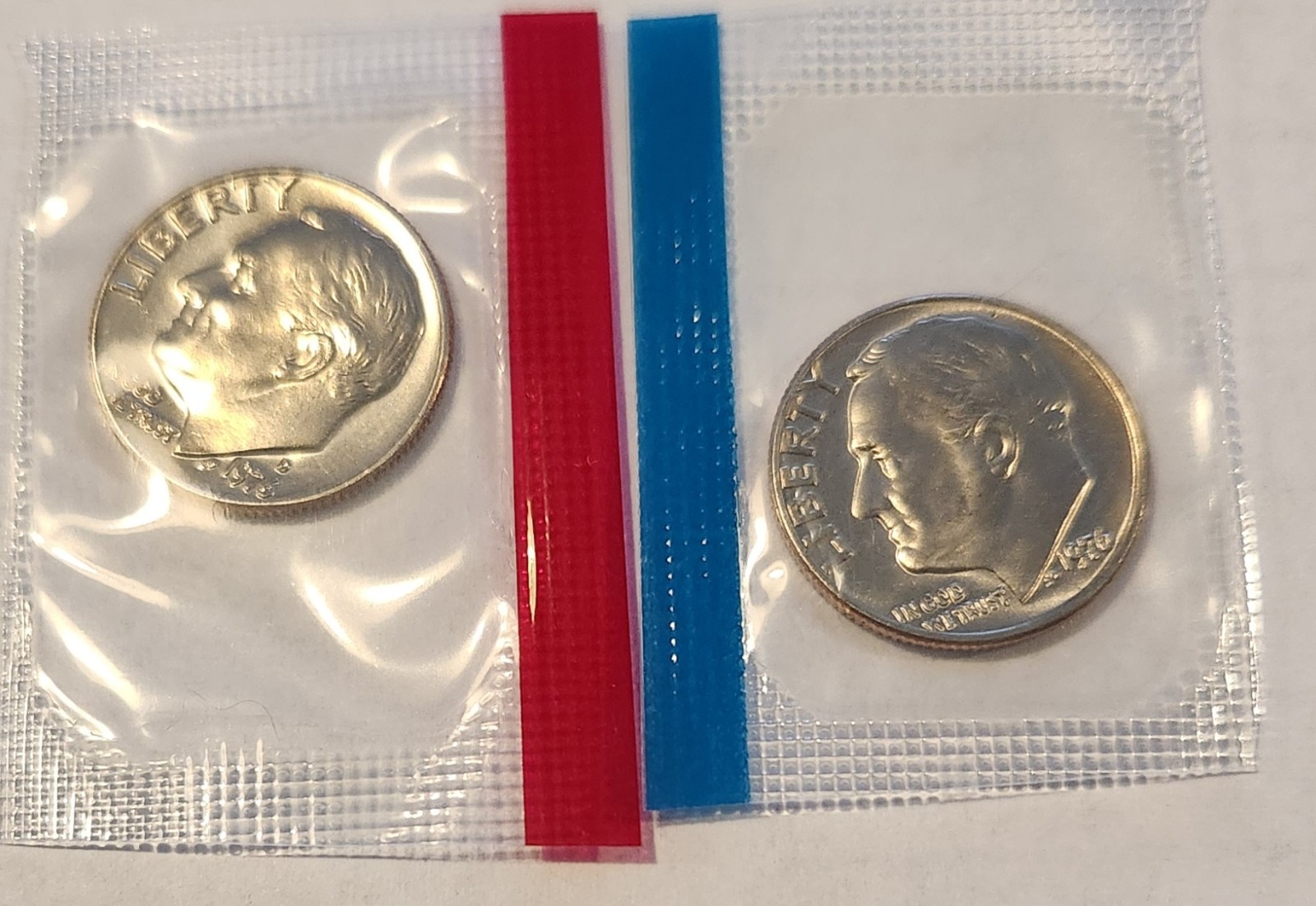 1976 P&D Roosevelt Dimes in Mint Cello