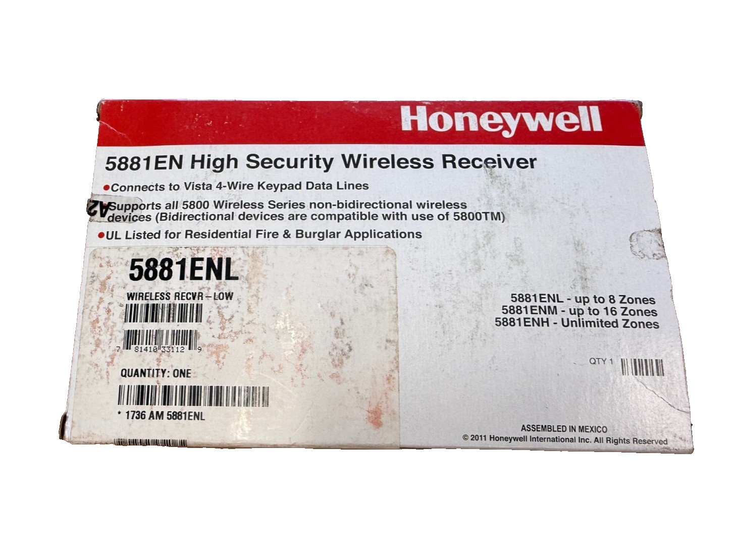 Honeywell 5881ENL High Security Wireless Receiver 5881EL