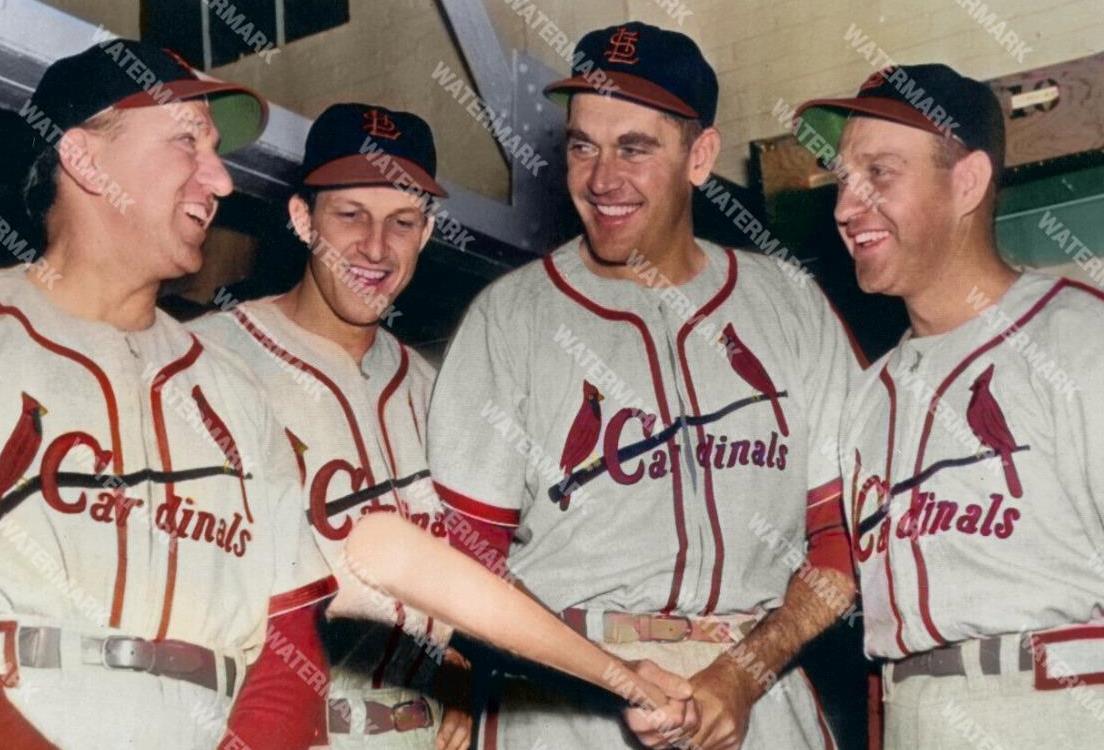 GU14 Stan Musial-Dyer-Lindell-Slaughter Cardina 8x10 11x14 16x20 Colorized Photo