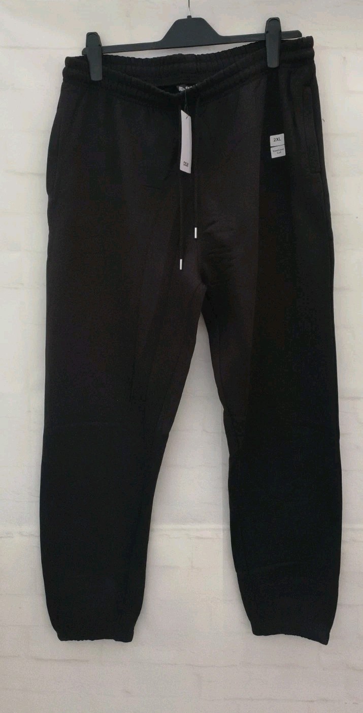 Cicay Mens Jogging Bottoms 2XL 38-40" Waist Black Elasticated Cuff Zipped Pocket