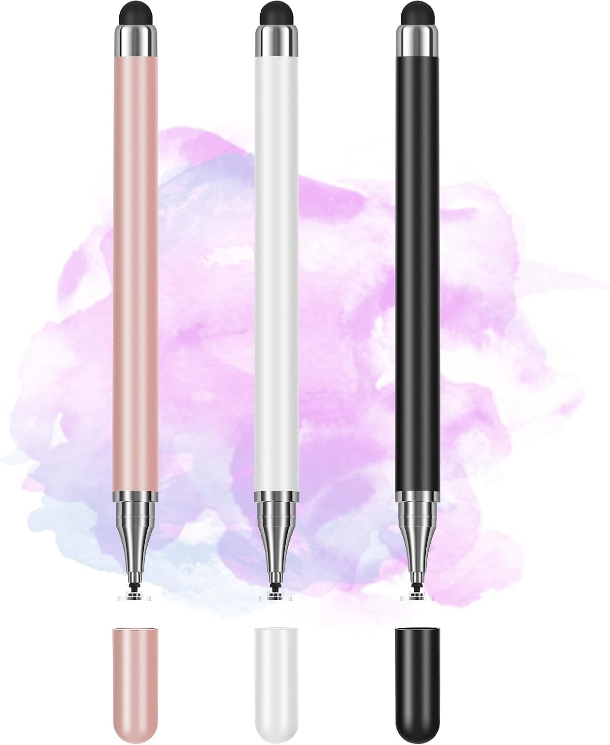 3-Pack Tablets Stylus Pen for All Touchscreen with Precision Disc Tip 2-in-1 ...