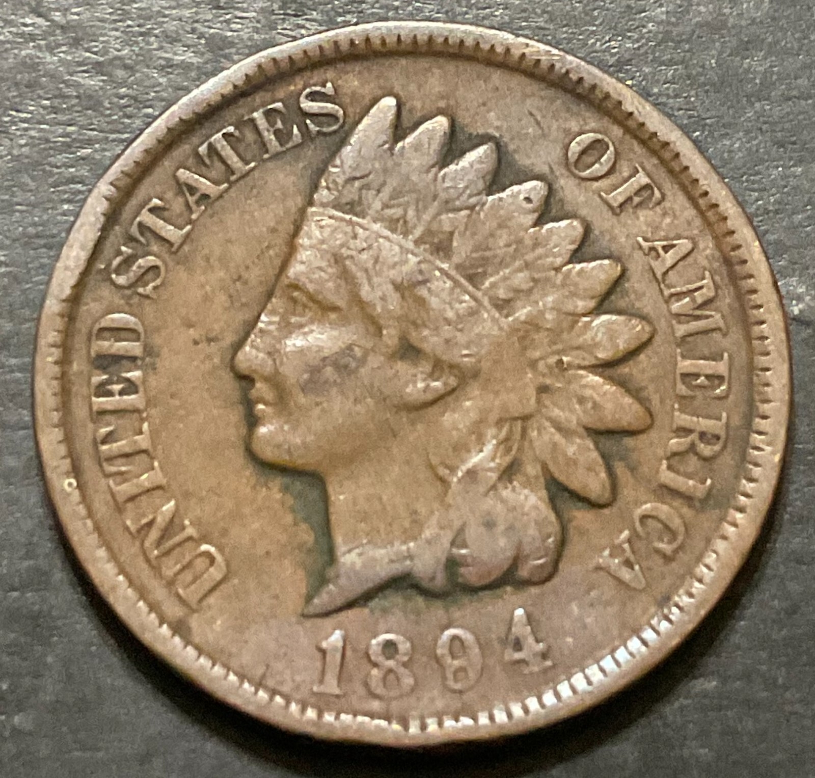 1894 Indian Head Cent Better Grade Semi Key Coin Nice Collectible L897