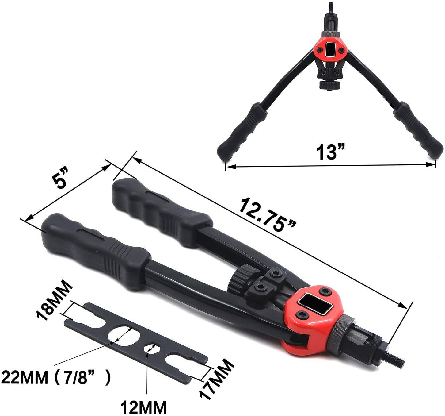 Rivet Nut Gun Kit Rivnut Setting Tools Nut Setter Tool Hand Blind Riveter 13"