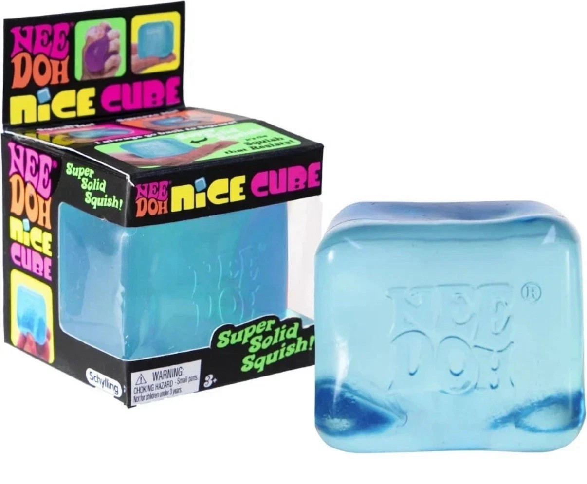 Nee Doh Nice Cube - Super Solid Squish! (Blue) - Brand New/Factory Sealed! TL