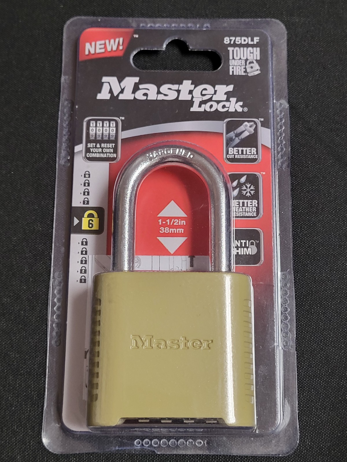 Master Lock Combination Lock 875DLF (2019) Brand New Factory Sealed USA Lock