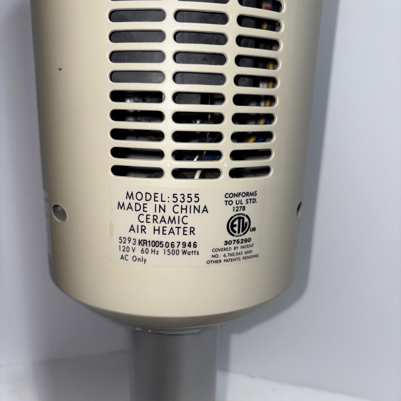 Lasko Ceramic Oscillating Tower Heater Model# 5355