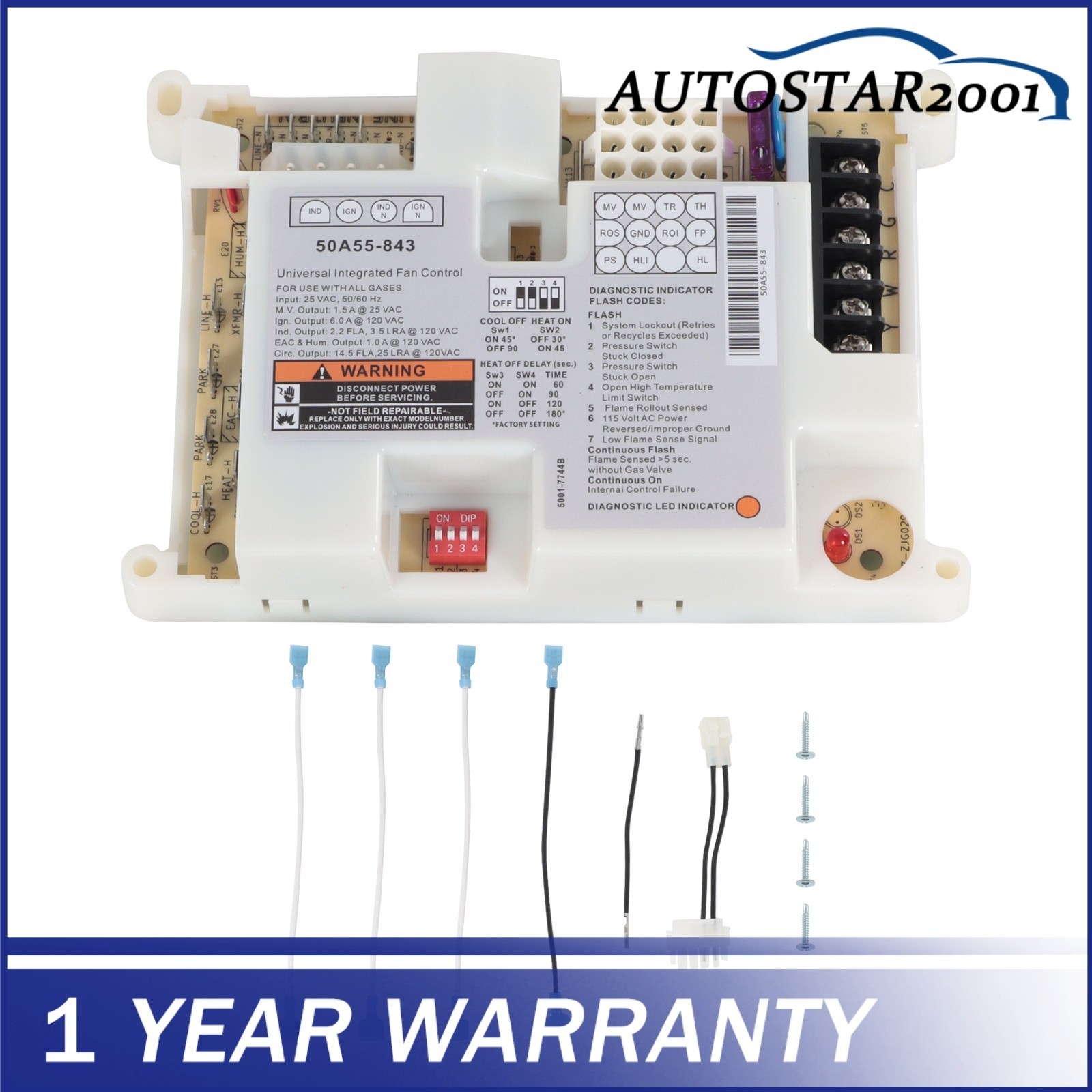 50A55-843 Fit For White Rodgers Lennox Integrated Furnace Control Board NEW
