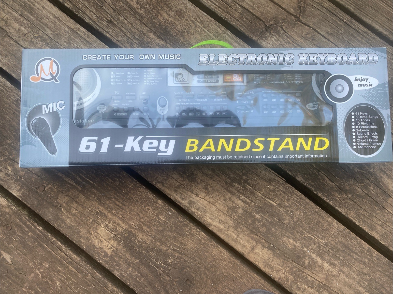 New! 61 Key-BANDSTAND Digital Music Electronic Keyboard Electric Piano w/ Mic!🎤