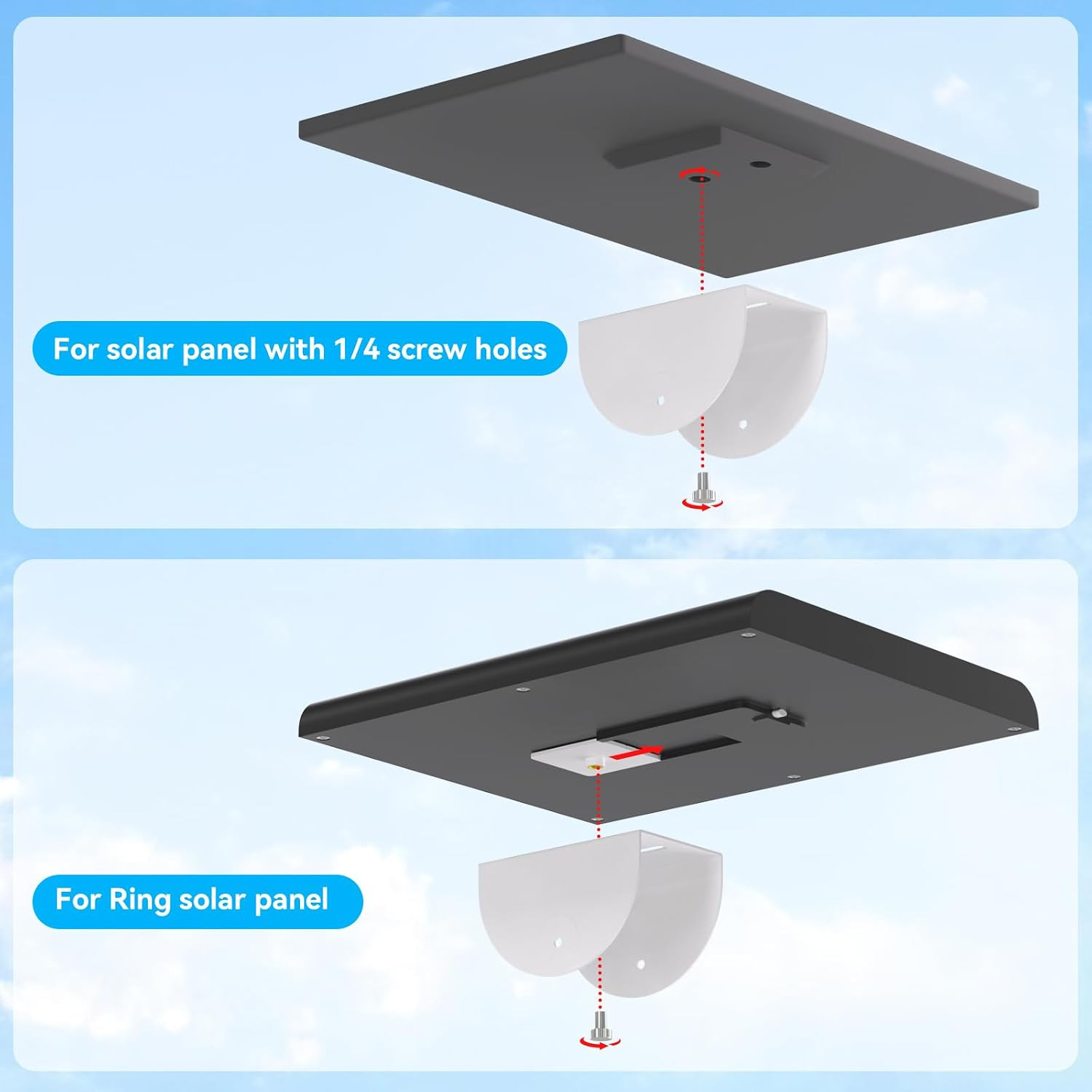 Universal 2 Pack Solar Panel Wall Mount Bracket - 30Cm L-Shape Mount with Adjust