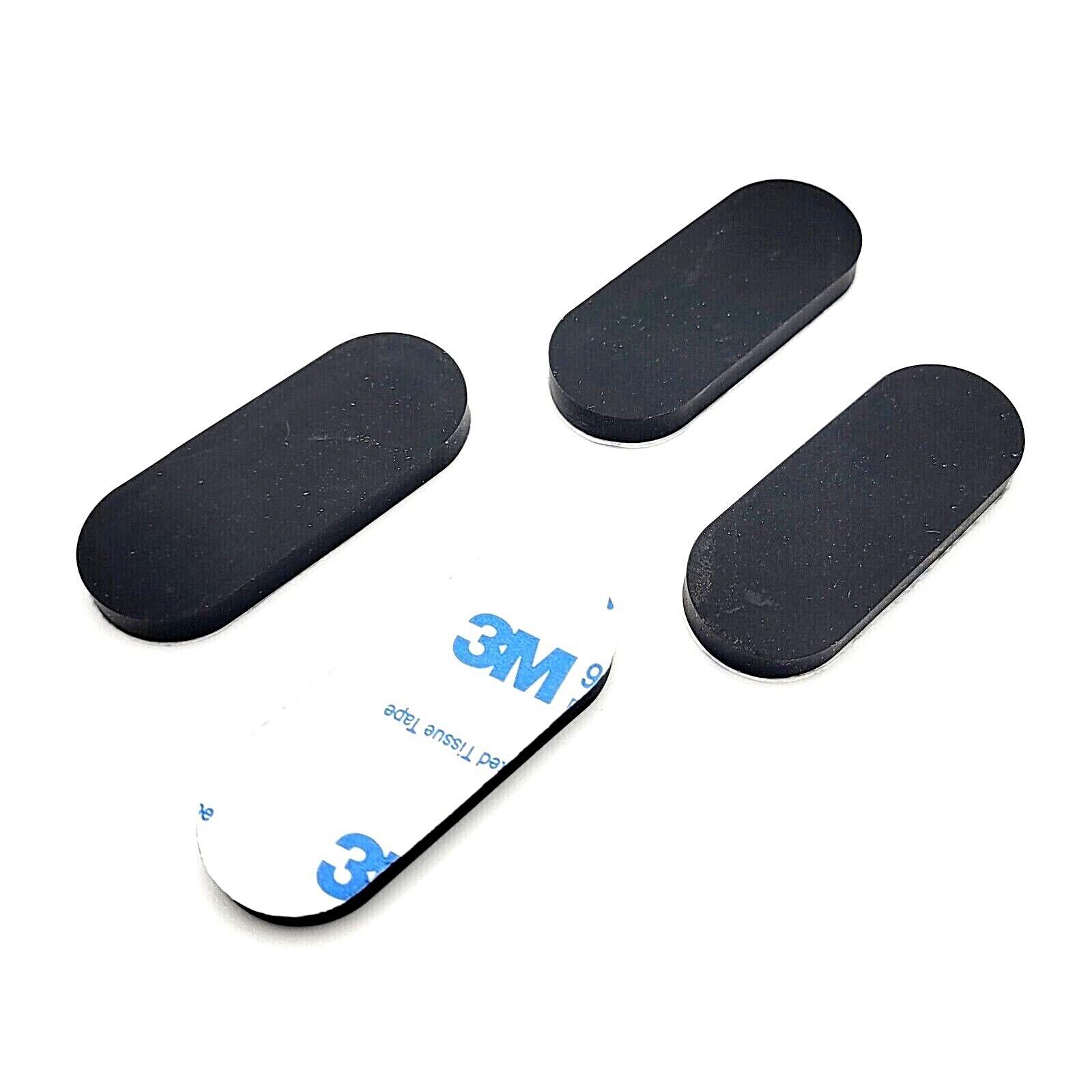 2" x 3/4" Oval Rubber Stick on Feet 3/16" Thick 3M Adhesive Backing Bumper Pads