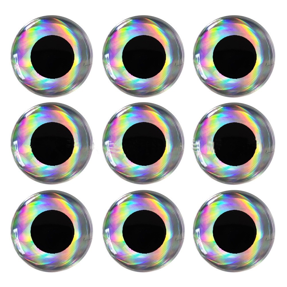 300PCS Holographic 3D Fly Fishing Lure Eye Simulation Fish DIY Eye Tackle 8-12mm