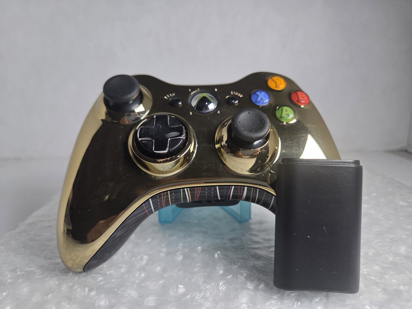 Microsoft Xbox 360 Wireless Controller Chrome Gold elite Tested Clean New Sticks