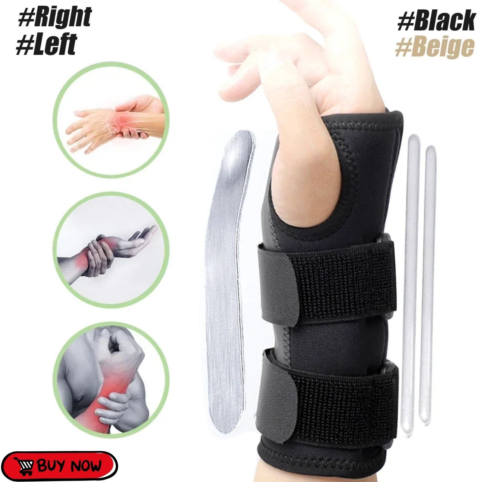 NEW Wrist Brace for Carpal Tunnel - Adjustable Night Support Brace with Splints