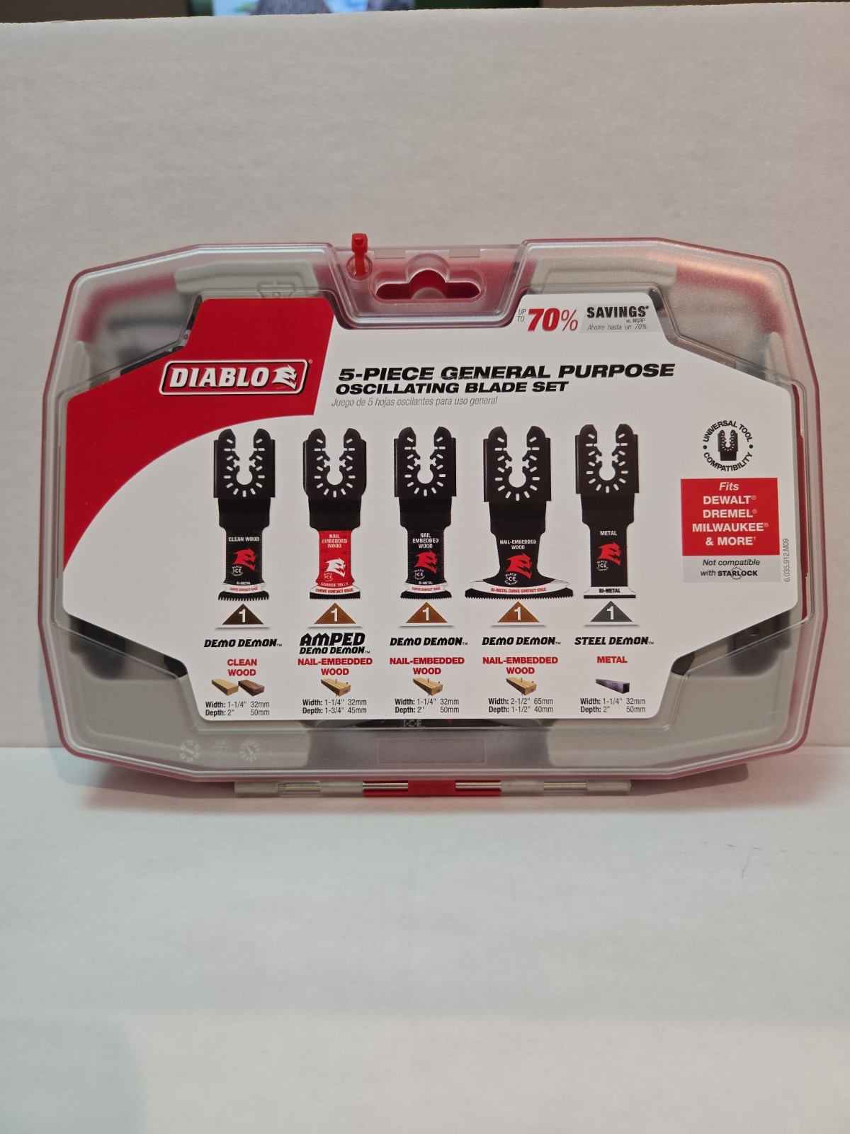 New Diablo Swiss Universal Fit Wood & Metal Oscillating Blade Set 5pc DOU5SPC