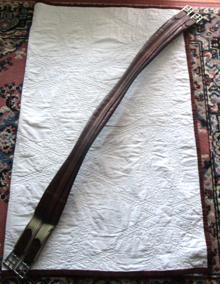 47"  ENGLISH CONTOURED PADDED GIRTH WITH STANDARD BUCKLES