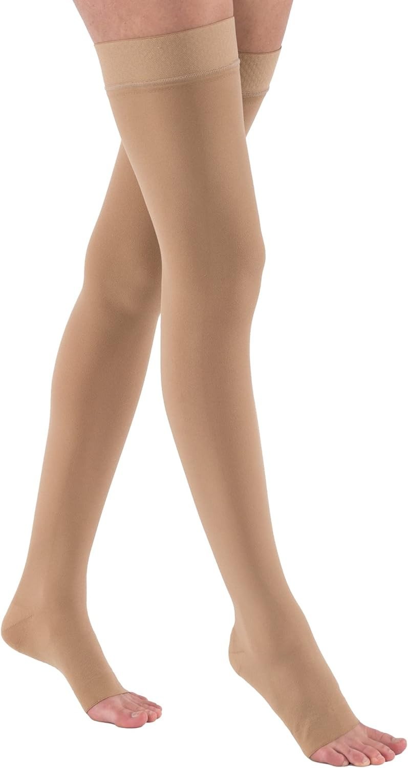 30-40 mmHg Open Toe Compression Stockings Beige Size Small