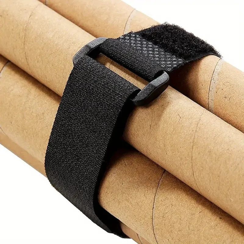 24" BLACK, HOOK & LOOP CABLE TIES NYLON STRAPS - 5 PACKS