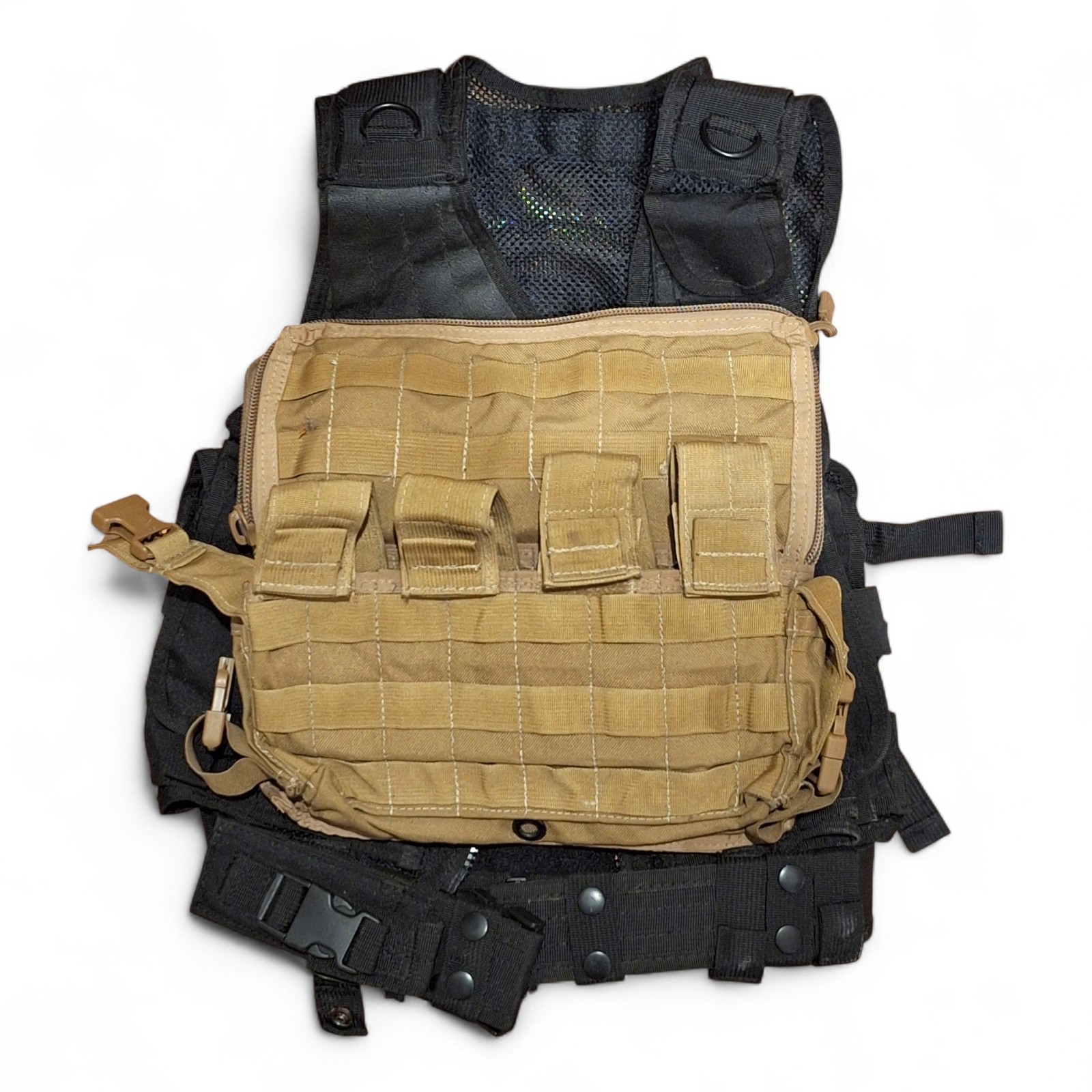BDS Tactical Military Plate Carrier Pouch Coyote & Black Vest M Made in USA