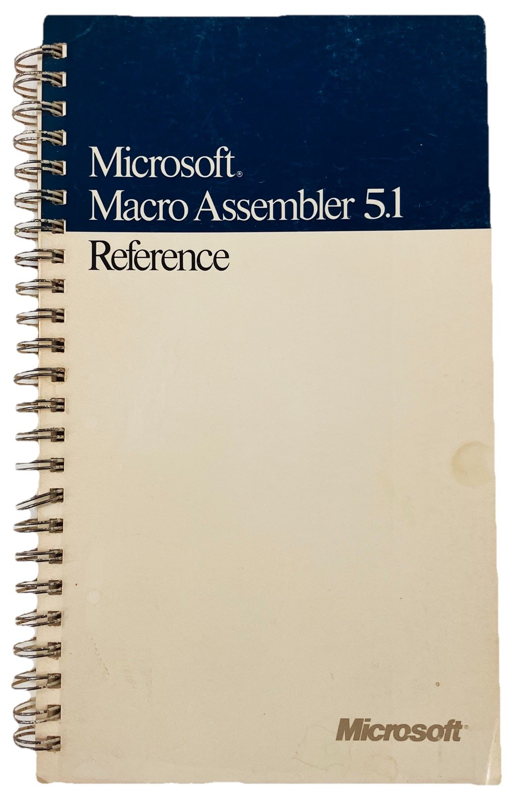 Microsoft Macro Assembler 5.1 Reference Manual Spiral Softcover 1987 Part 04696