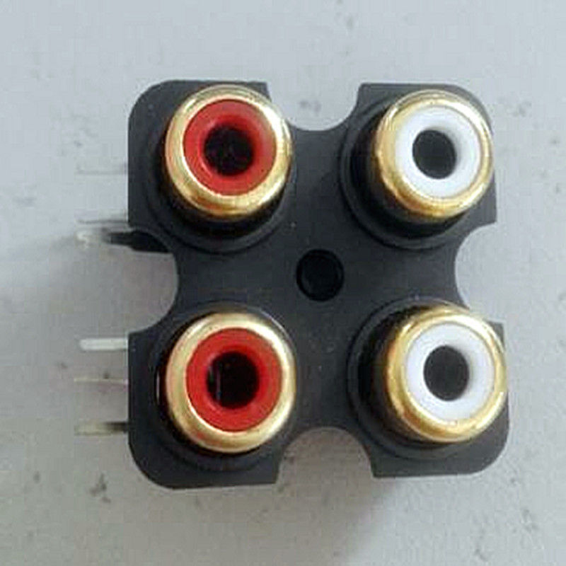 2x Right Angle Panel Mout PCB RCA Chassis Dual Jack