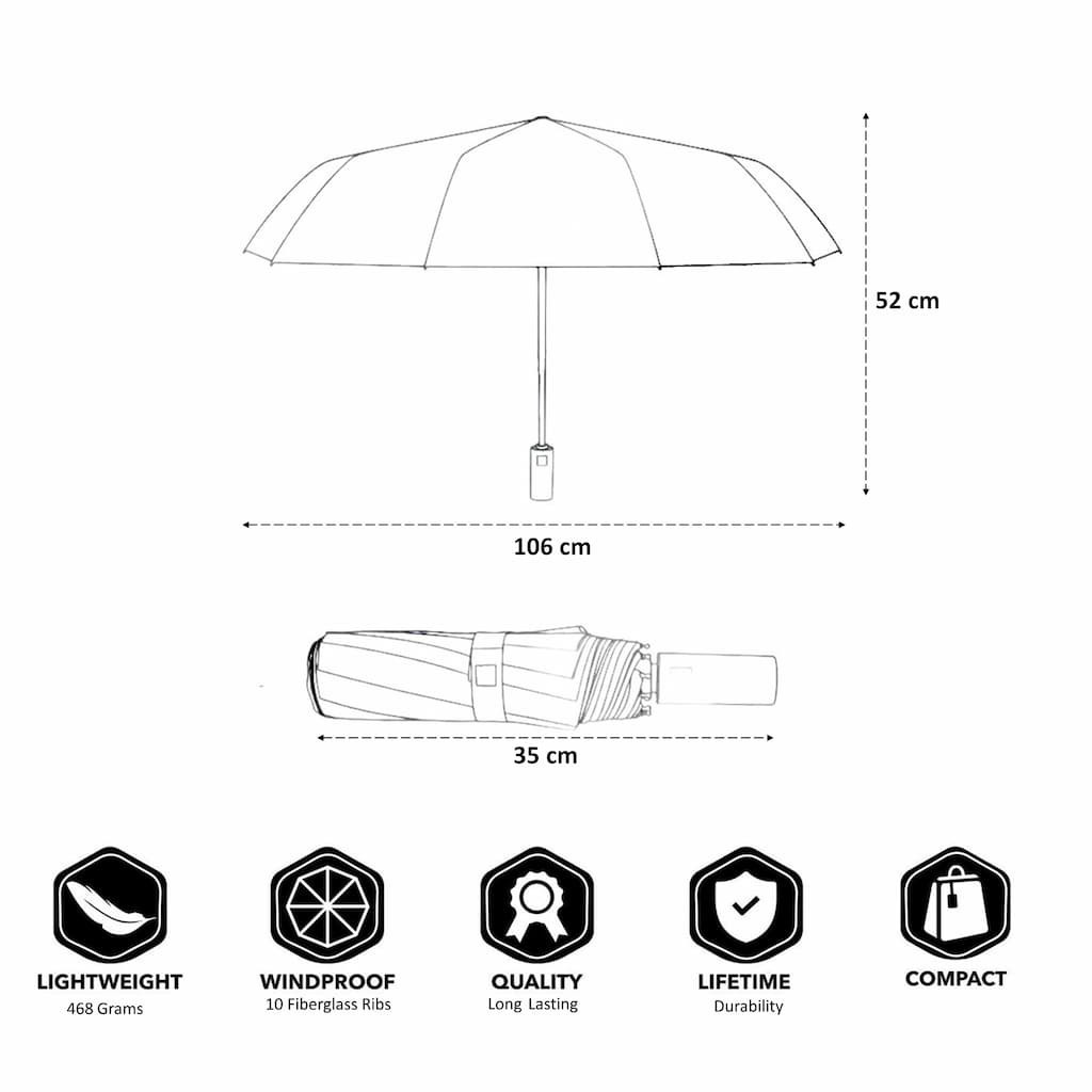 MINI Cooper Umbrella Official Compact Folding Windproof Accessories Gift Brolly