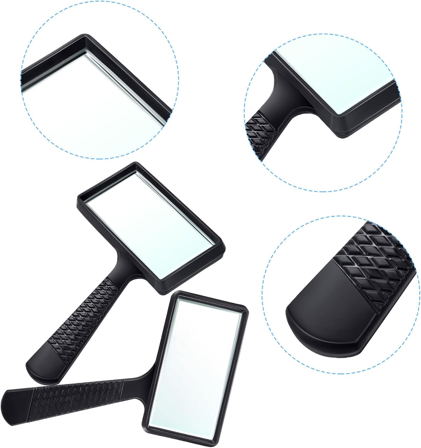 10X Handheld Magnifier, 3.77 X 1.89 Inch Rectangular Magnifying Glass, Scratch R