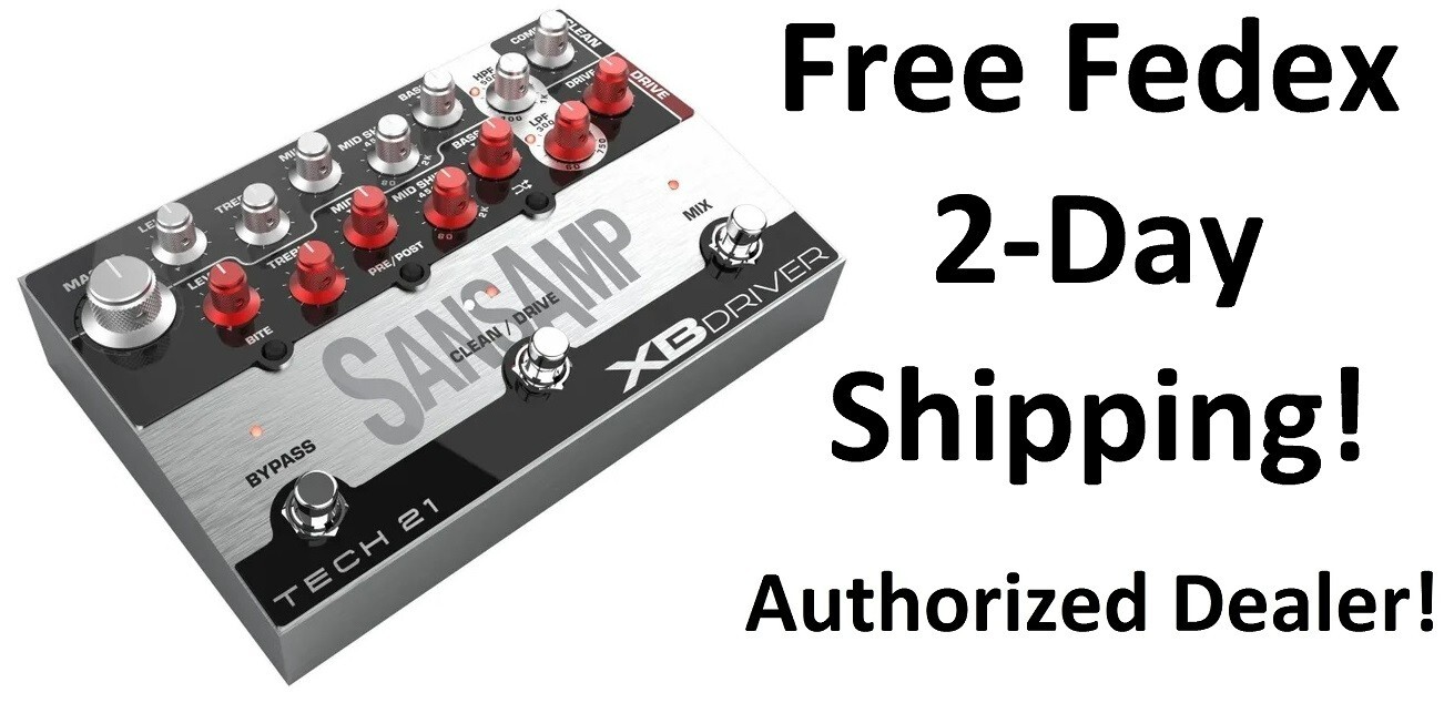 New Tech 21 SansAmp XB Driver Bass Preamp Guitar Effects Pedal