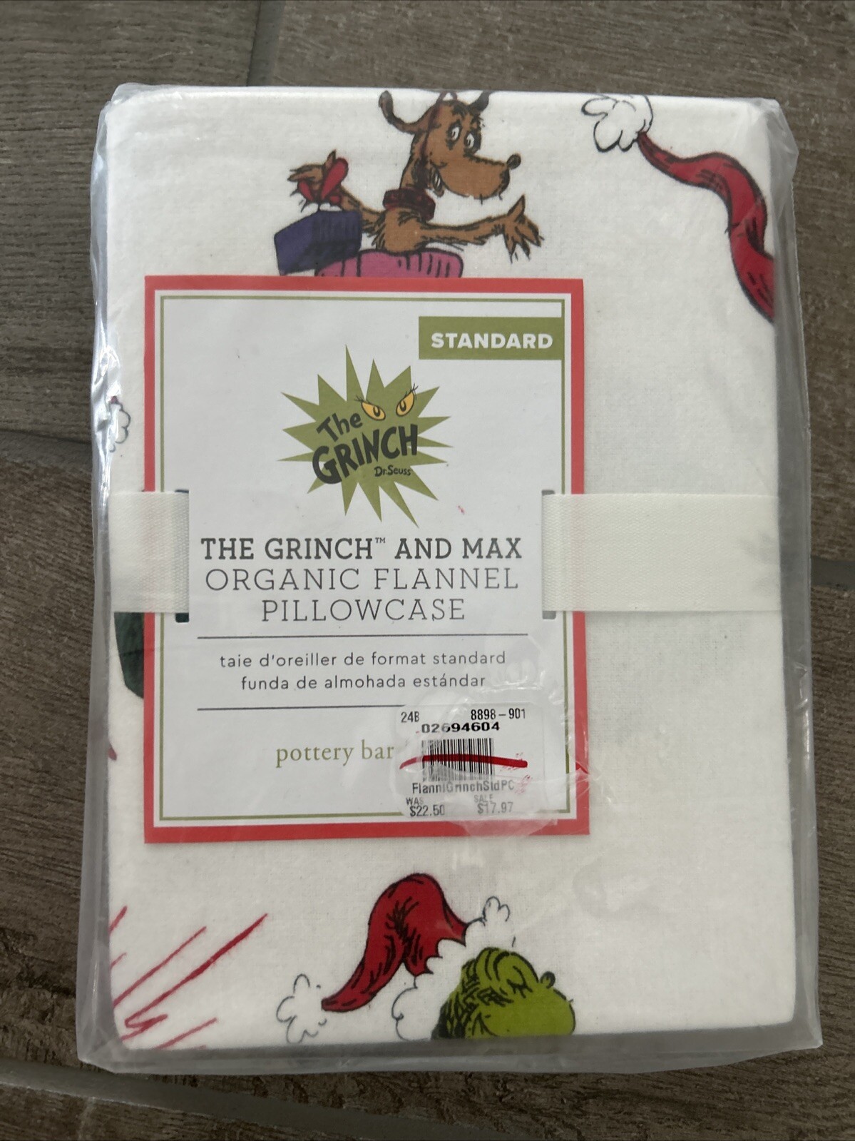 Pottery Barn Kids Dr. Seuss’s The Grinch™ & Max™ Christmas Pillowcase STANDARD