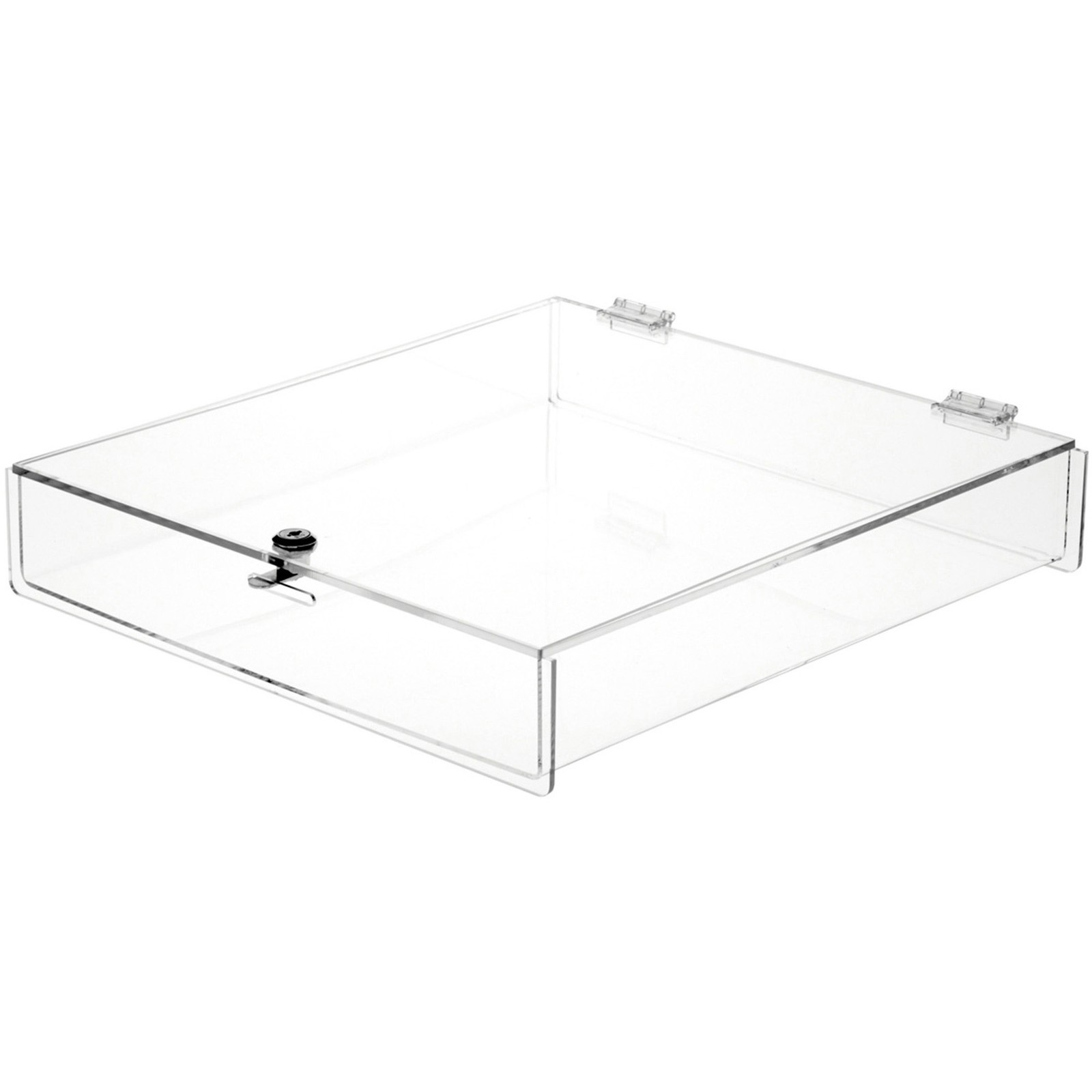 Plymor Clear Acrylic Locking Countertop Display Case, 3" H x 15" W x 17" D