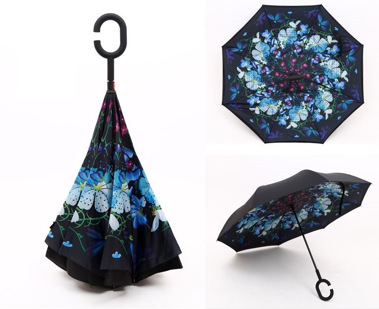 C-Handle Inverted Inside-Out/Upside Down/Reverse Opening Umbrella 20% Off