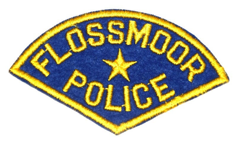 FLOSSMOOR ILLINOIS IL Sheriff Police Patch VINTAGE OLD MESH 2.5x4.5”