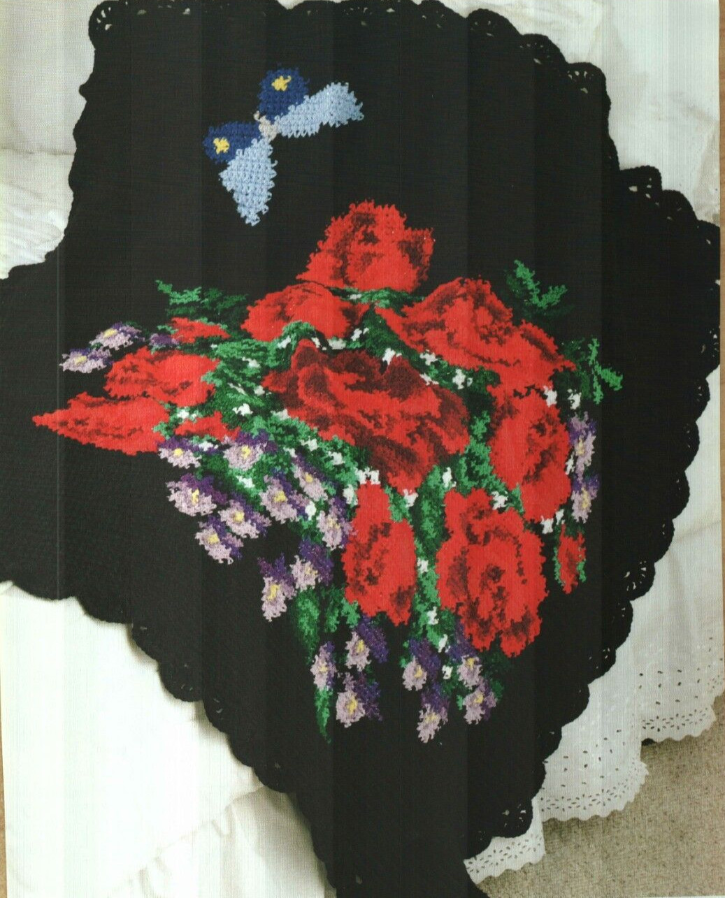 CHARLESTON ROSE AFGHAN HOME DECOR CROCHET PATTERN INSTRUCTIONS