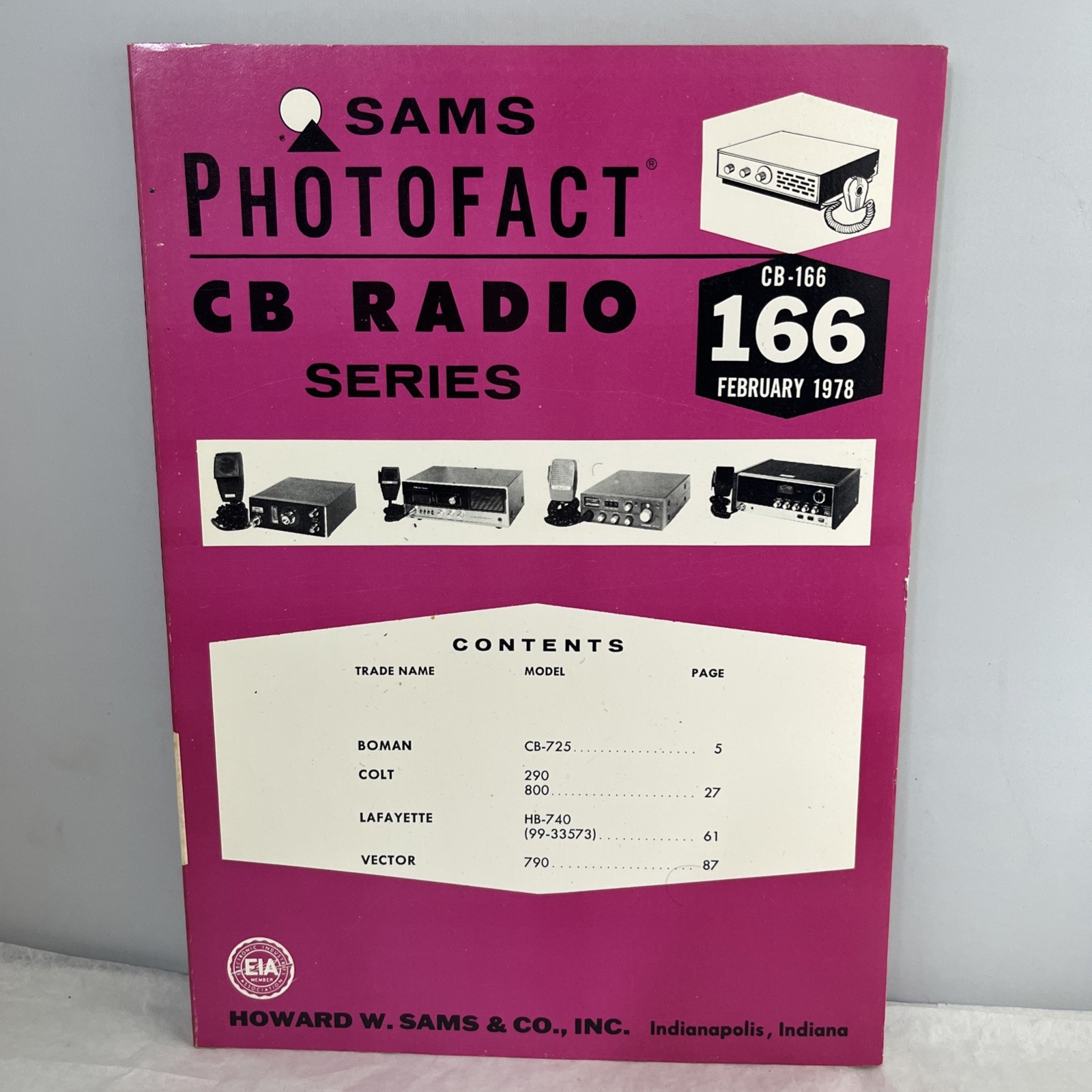 Sams Photofact CB Radio Series Service Manuals #CB-166 February 1978