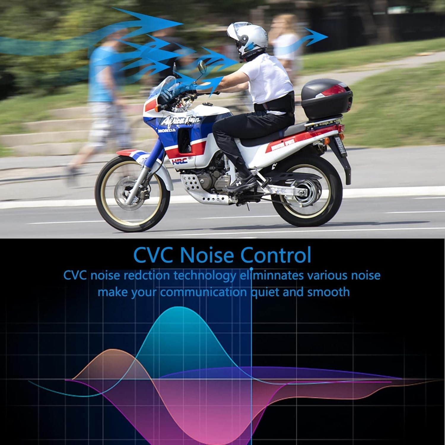 E1 Motorcycle Communication System - Waterproof Headset with Long Battery Life