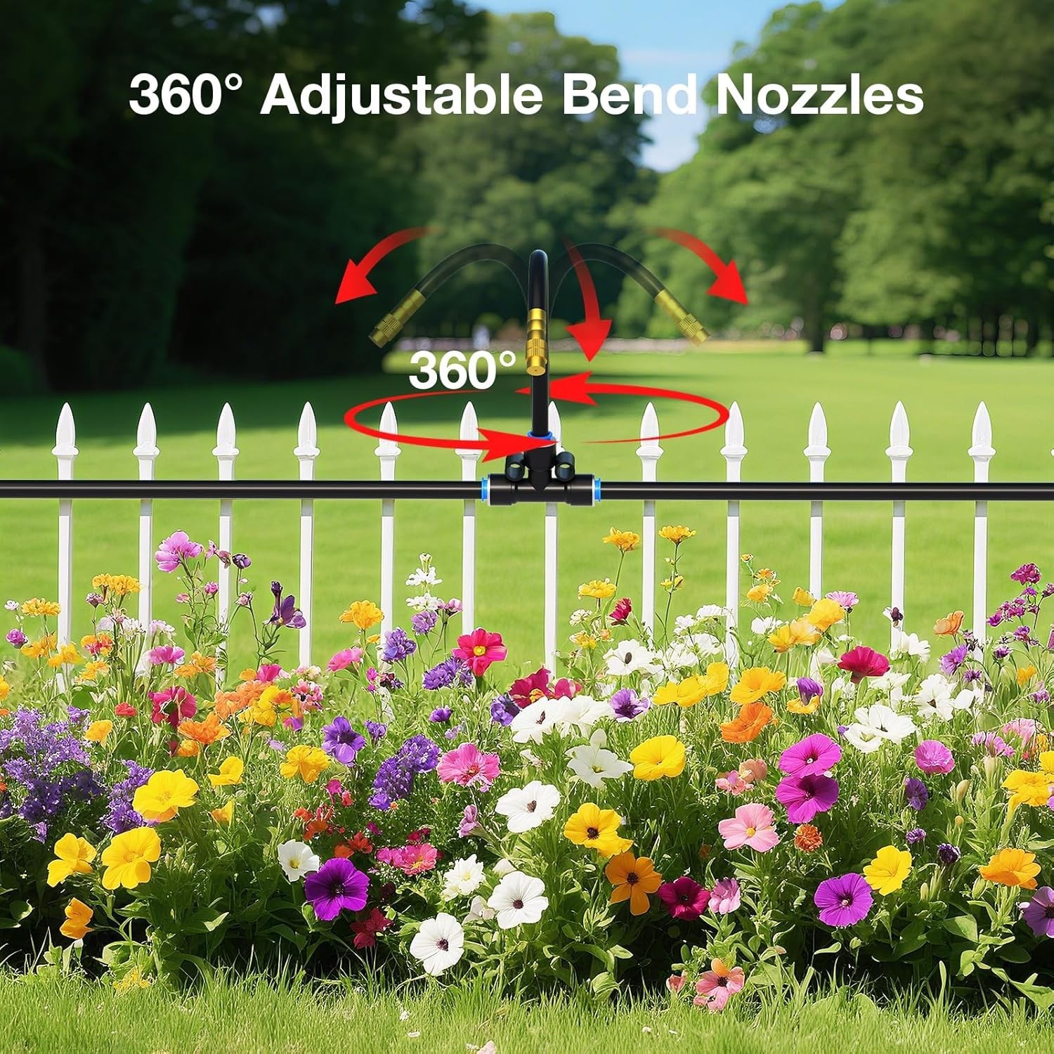 Complete 100FT Garden Drip Irrigation Kit with Nozzles for Efficient Watering